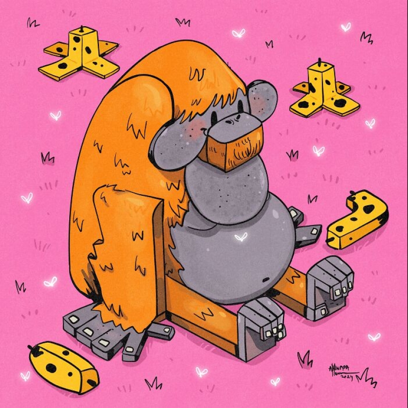 In My Drawings, I Play With The Shape Of Animals, Here Are 10 Of Them In My Drawings, I Play With The Shape Of Animals, Here Are 10 Of Them