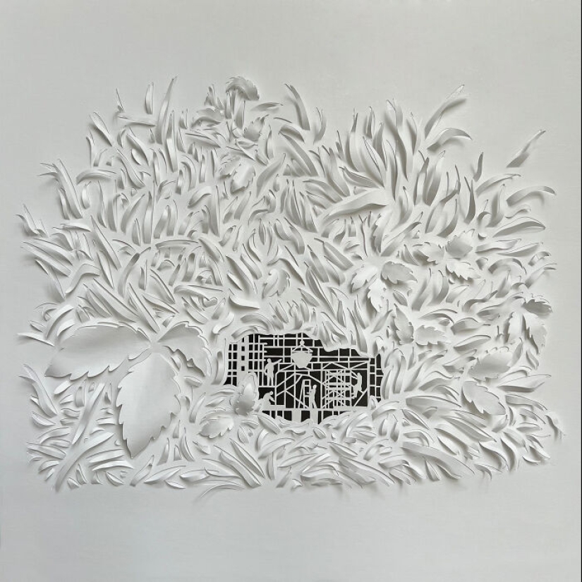 Mis diseños tallados a mano en papel inspirados en elementos naturales