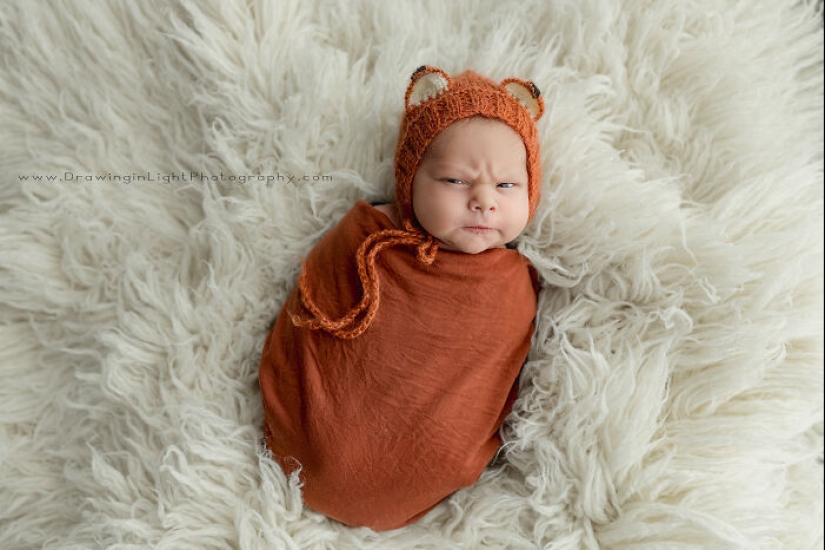 Newborn Grumpy Baby Breaks The Internet With Squishy Cheeks, Zero Smiles, And All Sass