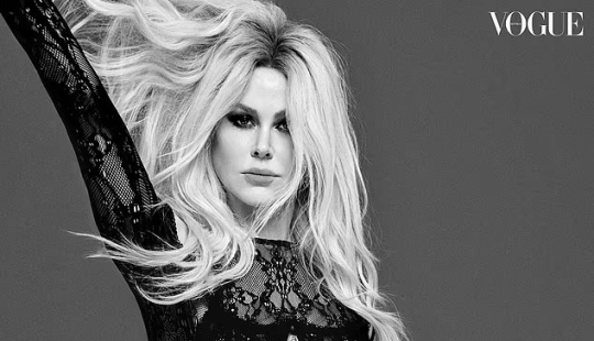 Nicole Kidman as you've never seen her before! Actress, 56, shows off her physique in racy black lingerie as she poses for incredible Vogue shots