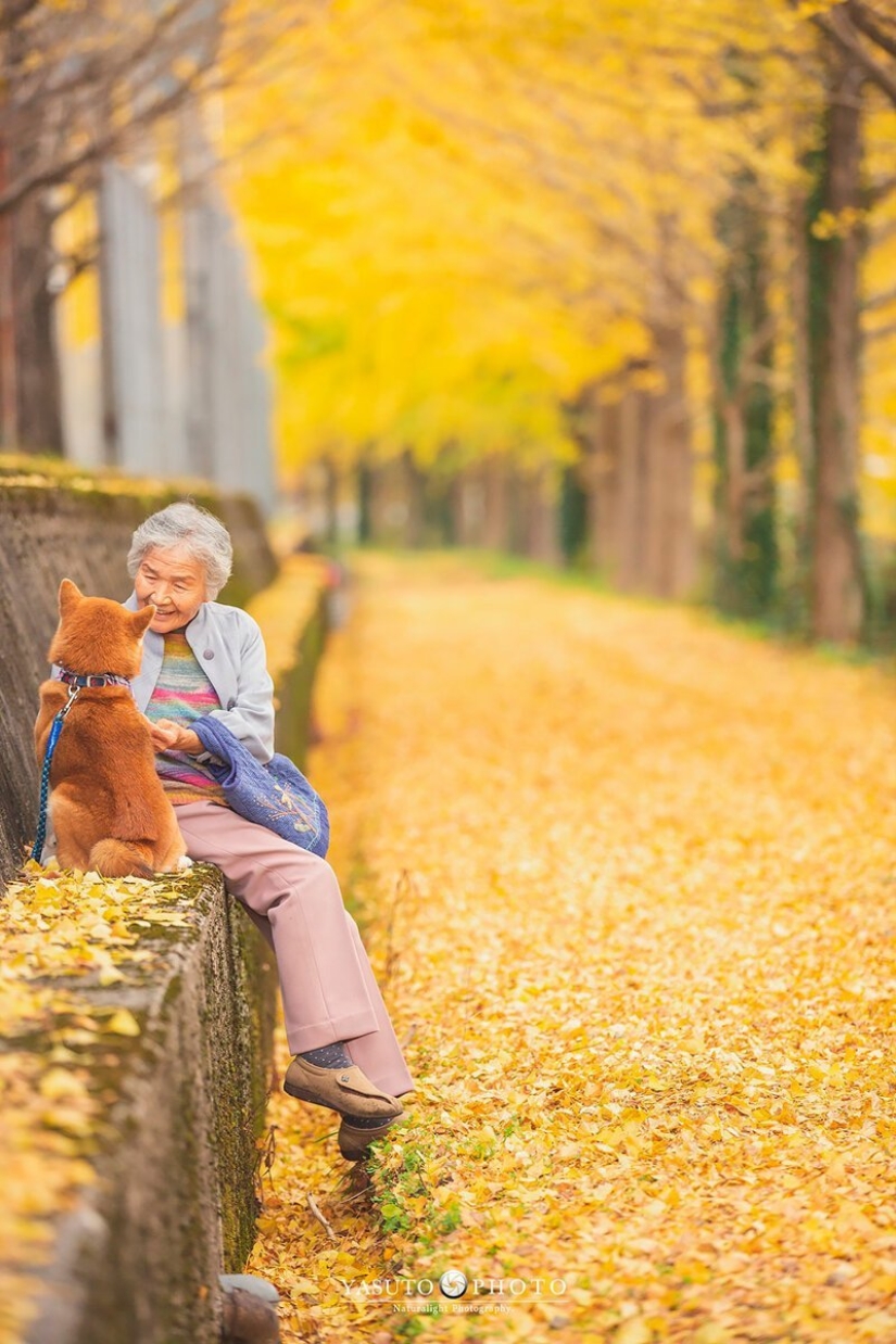 Photographer from Japan makes touching photos of his grandmother and dog