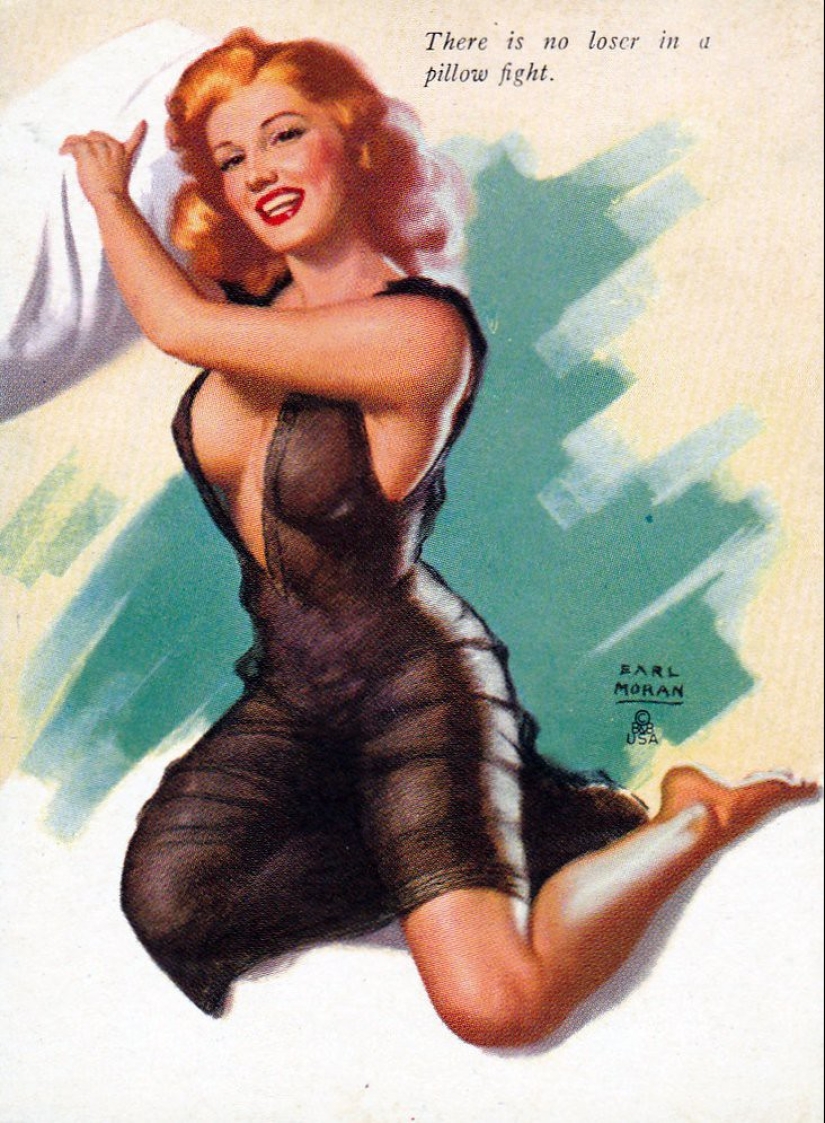 Pin-up de Earl Moran, el artista para el que trabajó como modelo Marilyn Monroe
