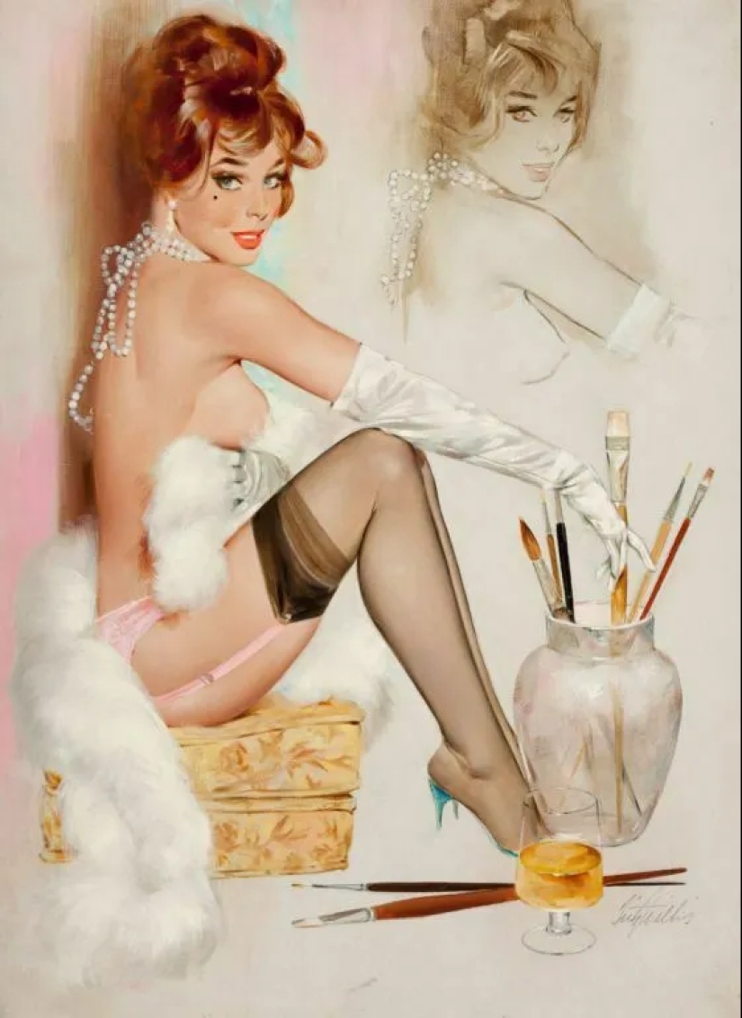 Pin-up de Earl Moran, el artista para el que trabajó como modelo Marilyn Monroe