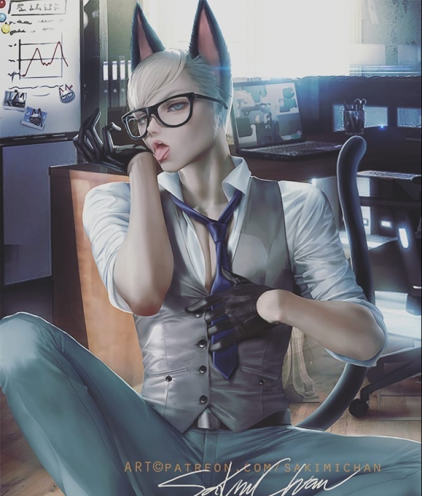 Sexy heroines of games and comics in the works of the artist Wang Yue Sexy heroines of games and comics in the works of the artist Wang Yue