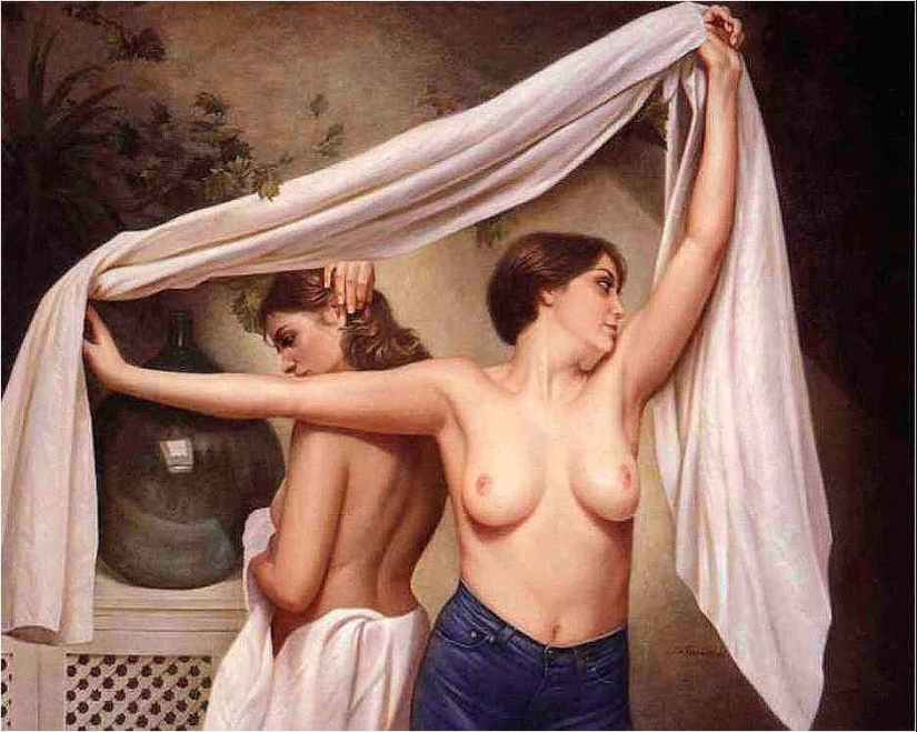 Sleepy temptation in the works of the Spanish portraitist Soledad Fernandez