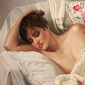 Sleepy temptation in the works of the Spanish portraitist Soledad Fernandez