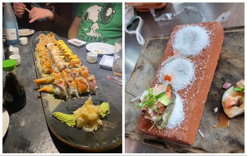 Tapas en la cabeza de Jack Nicholson, rollos en una patineta y 20 ejemplos más de platos extraños