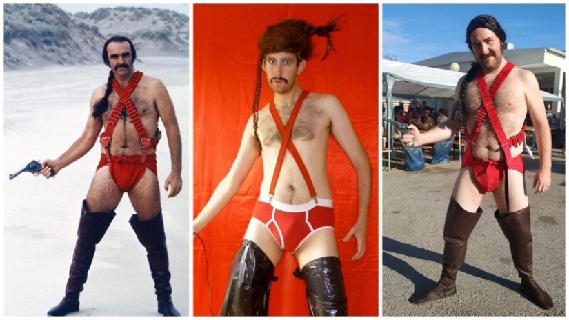 The iconic image of cosplay: Sean Connery in "men's bikini"