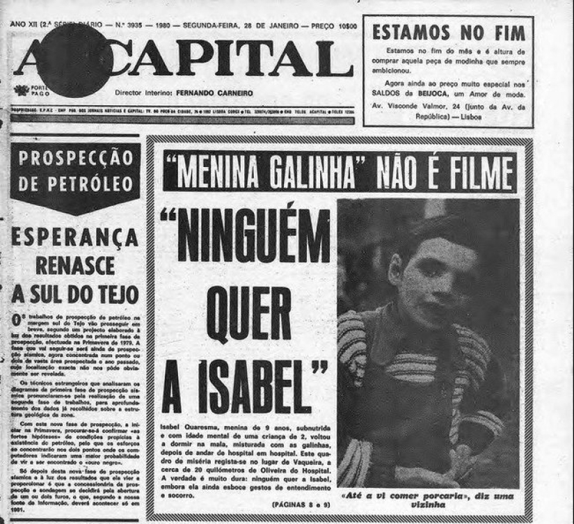 The story of a Portuguese "chicken girl" who grew up in a poultry house