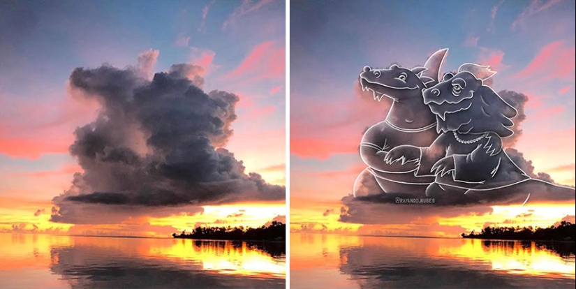 This Artist Comes Up With Fun Illustrations Out Of Cloud Shapes