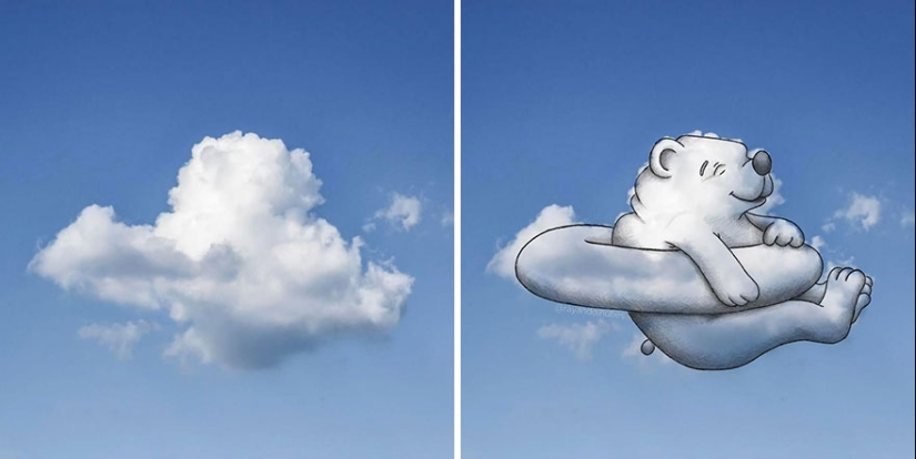 This Artist Comes Up With Fun Illustrations Out Of Cloud Shapes
