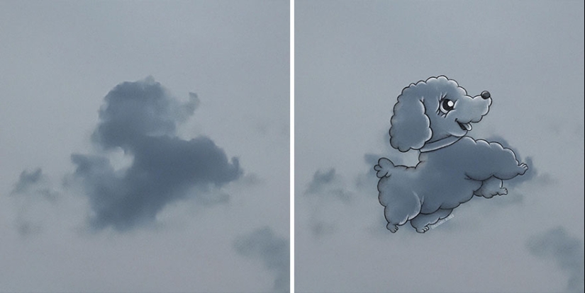 This Artist Comes Up With Fun Illustrations Out Of Cloud Shapes