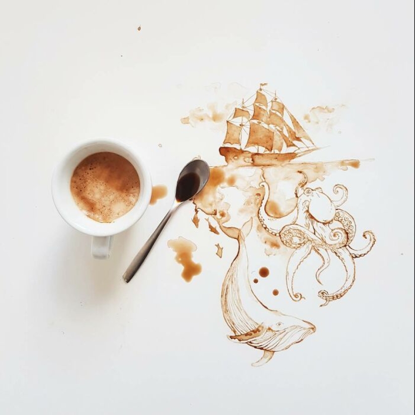 This Artist Creates Her Paintings Using Coffee, And Here Are Her 6 New Works