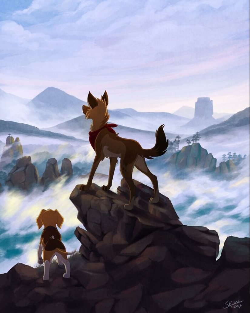 Un vistazo a las encantadoras aventuras de los animales a través de 14 cautivadoras ilustraciones de Skailla