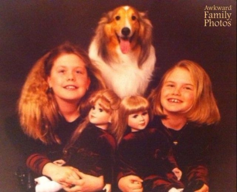 Very strange family photos with pets Very strange family photos with pets