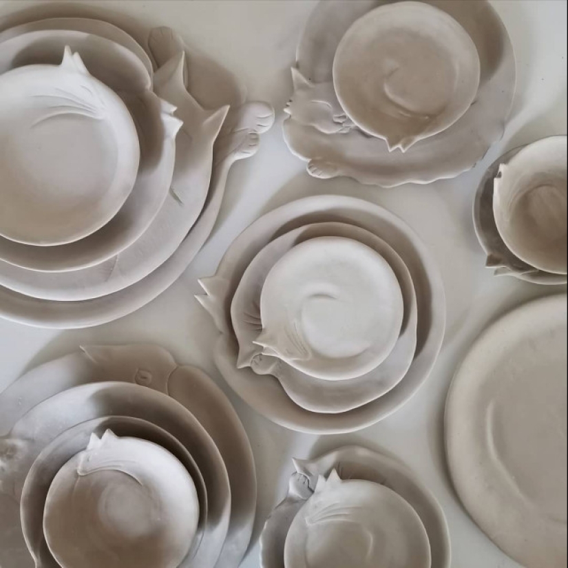 12 hermosos platos decorativos en forma de gatos ceñidos 12 hermosos platos decorativos en forma de gatos ceñidos