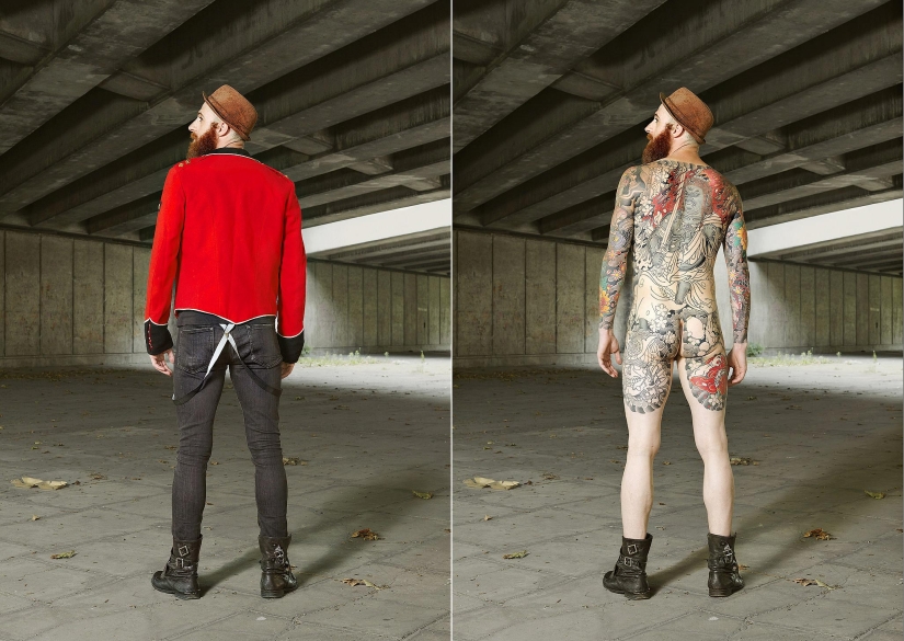 14 fotos de amantes del tatuaje inglés en ropa y sin ropa