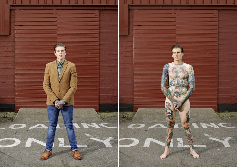 14 photos of English tattoo lovers in clothes and without