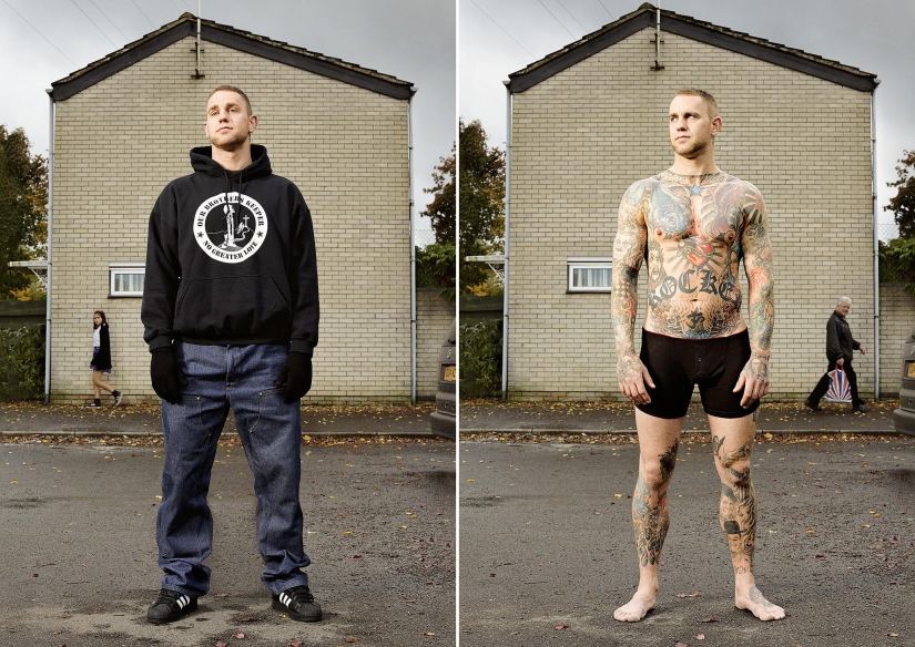 14 photos of English tattoo lovers in clothes and without