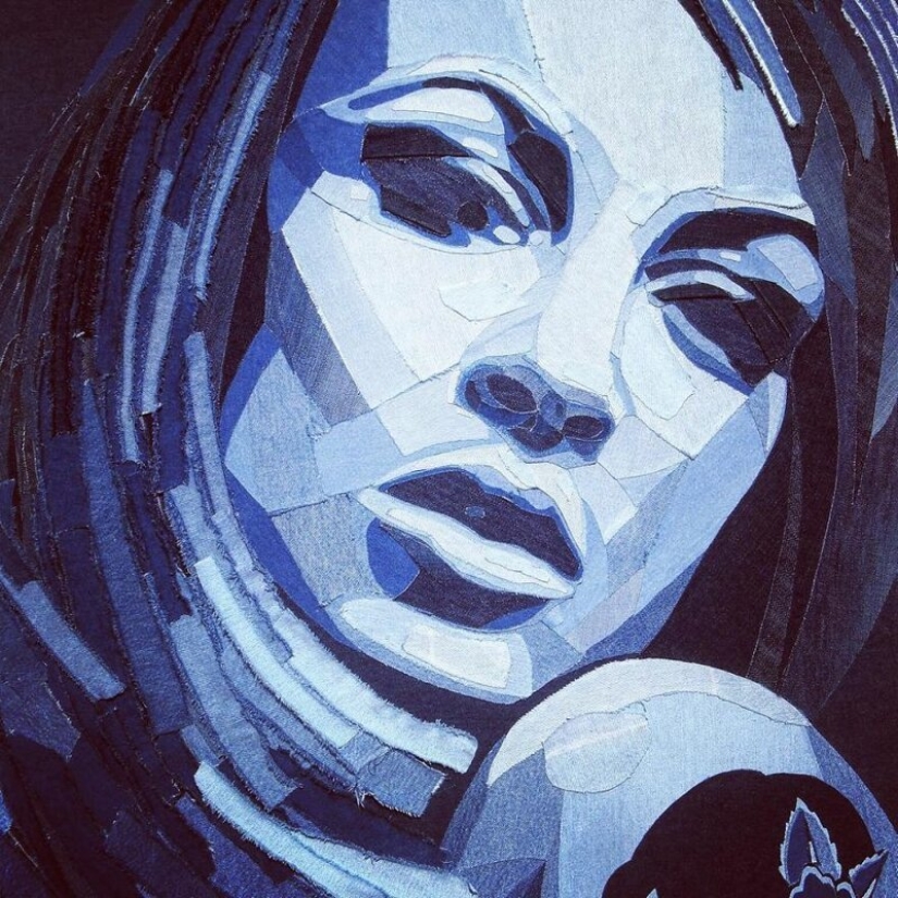 14 retratos realistas de celebridades hechos de mezclilla 14 retratos realistas de celebridades hechos de mezclilla