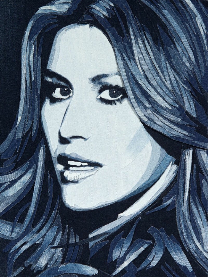 14 retratos realistas de celebridades hechos de mezclilla 14 retratos realistas de celebridades hechos de mezclilla