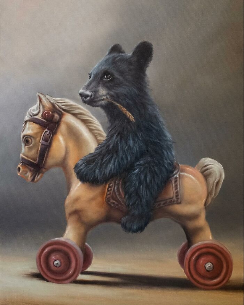 15 pinturas que invitan a la reflexión en las que los animales interactúan con el mundo como seres humanos