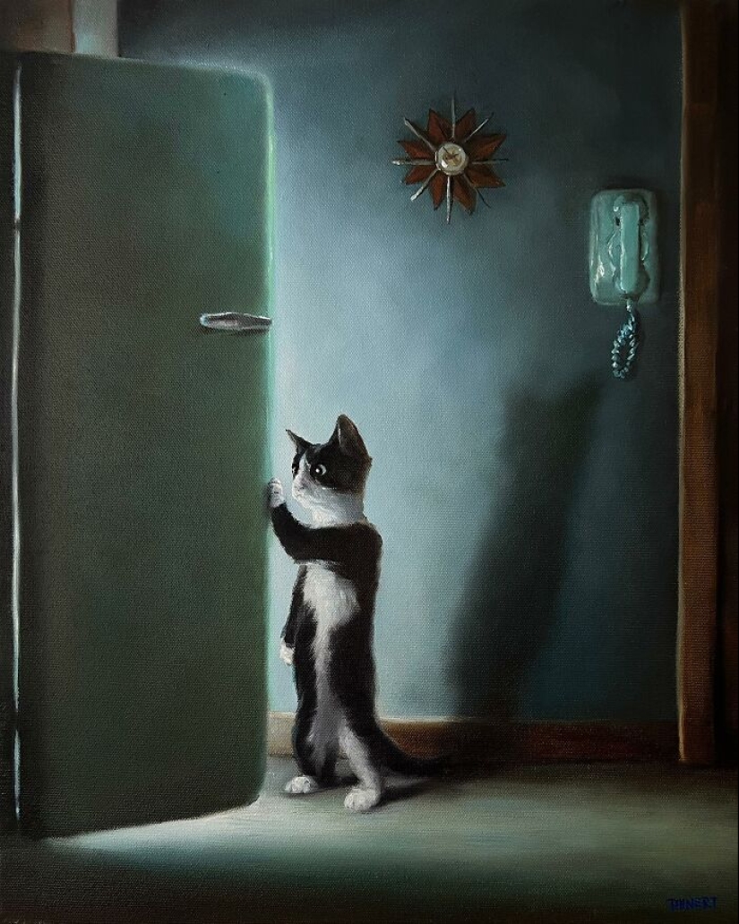 15 pinturas que invitan a la reflexión en las que los animales interactúan con el mundo como seres humanos