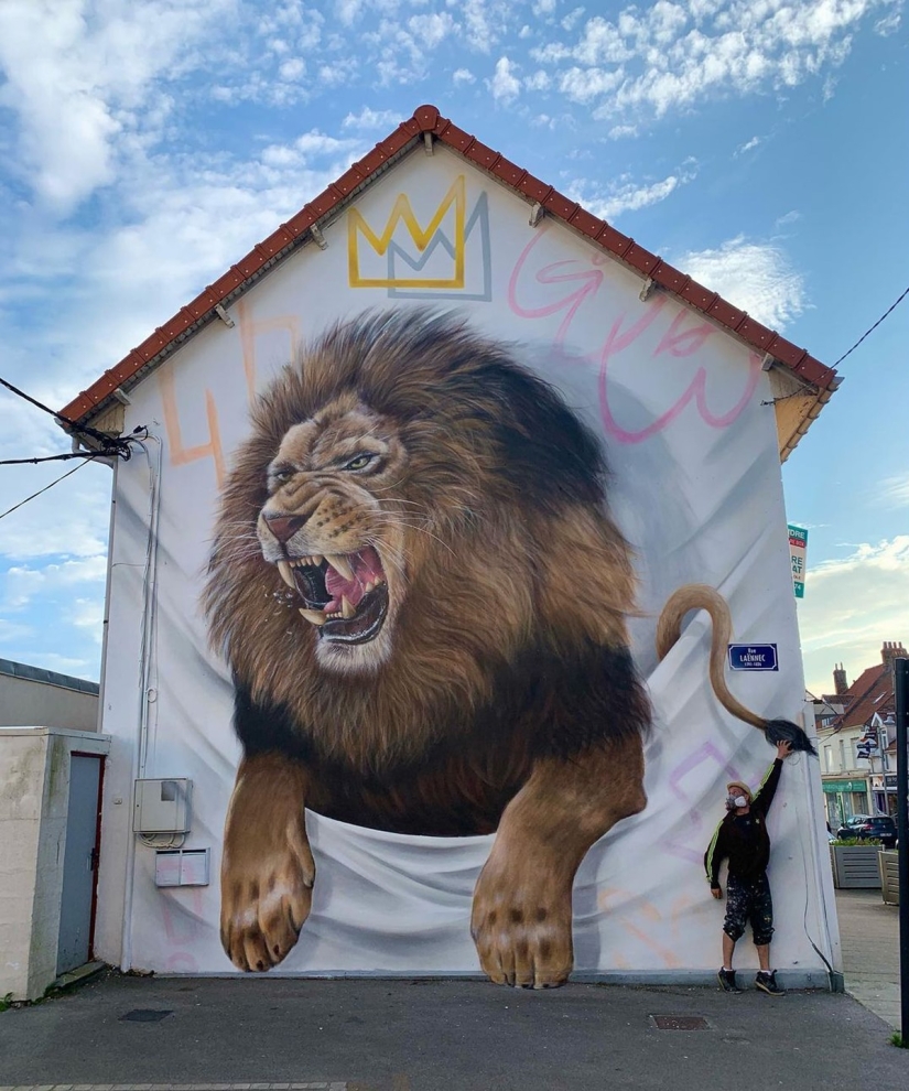 17 graffiti tridimensional realista del artista francés Pierrot 17 graffiti tridimensional realista del artista francés Pierrot