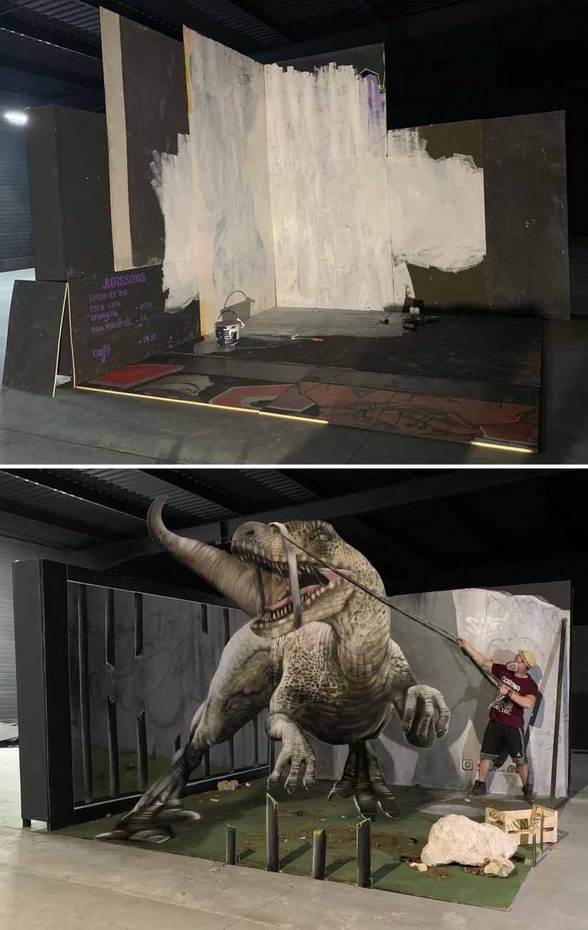 17 graffiti tridimensional realista del artista francés Pierrot 17 graffiti tridimensional realista del artista francés Pierrot