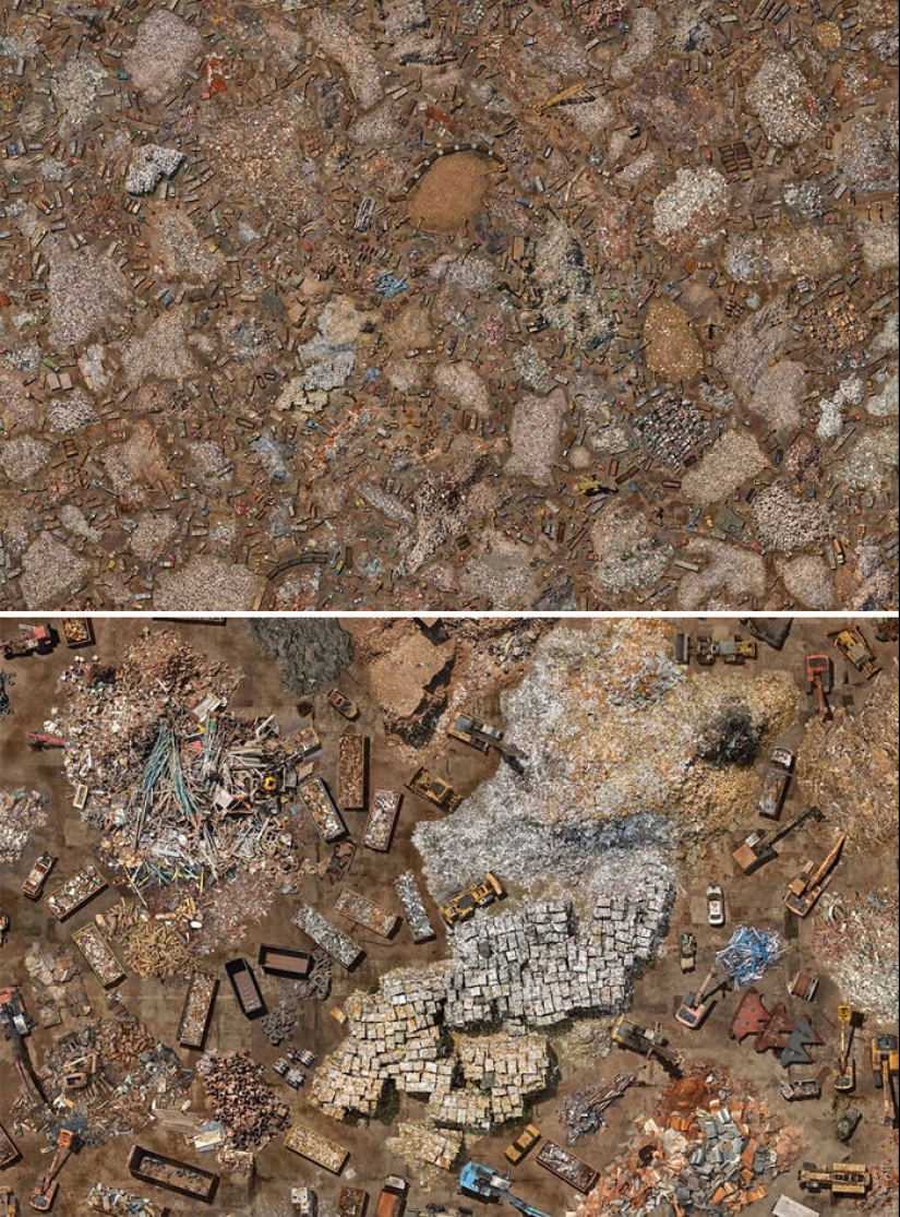 17 impresionantes tomas aéreas de este artista revelan la escala monumental del impacto humano