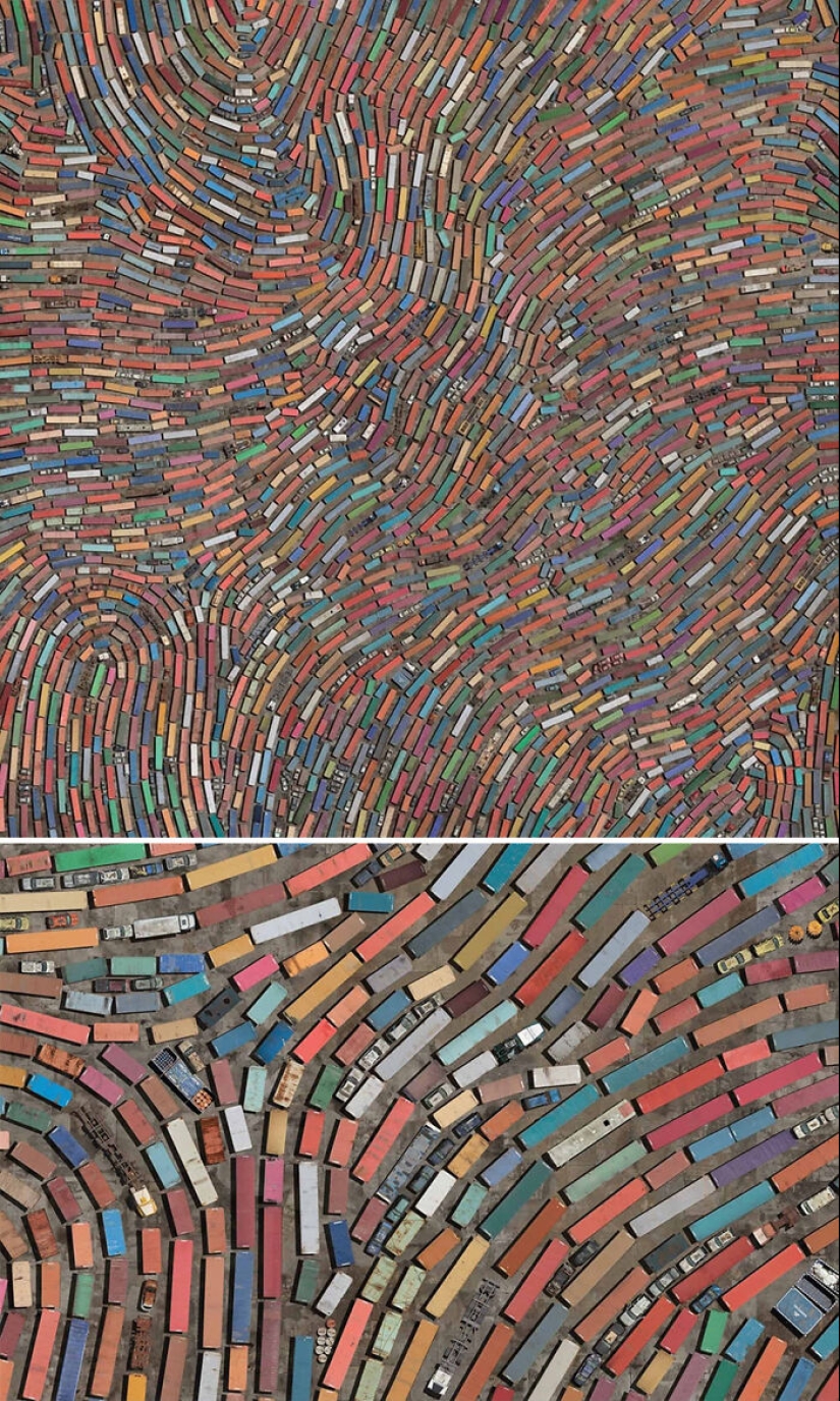 17 impresionantes tomas aéreas de este artista revelan la escala monumental del impacto humano