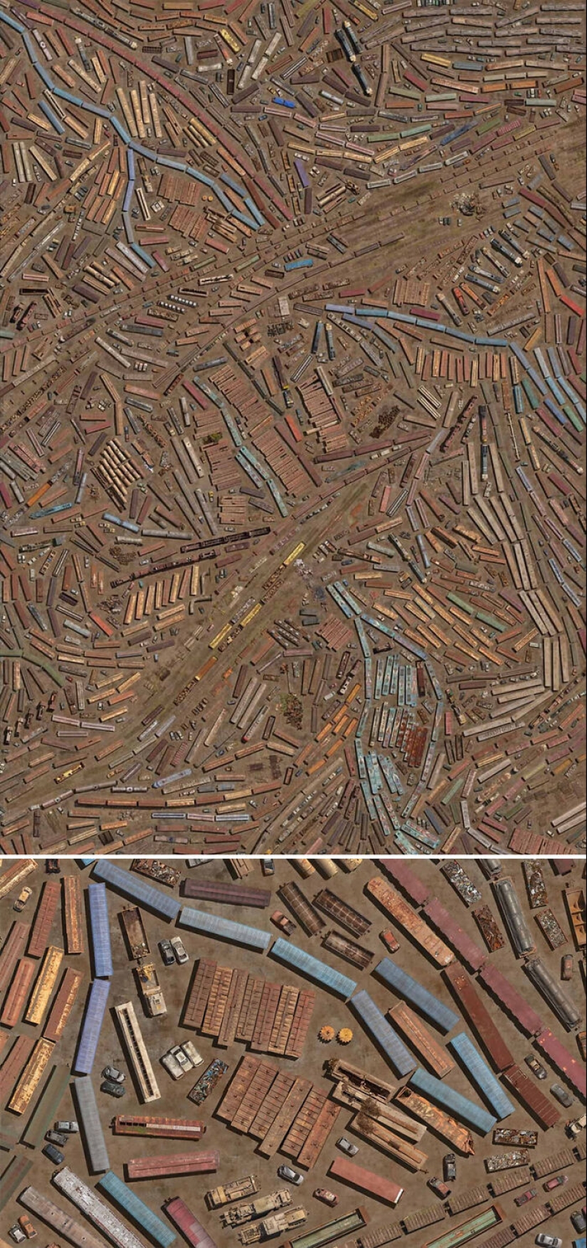 17 impresionantes tomas aéreas de este artista revelan la escala monumental del impacto humano