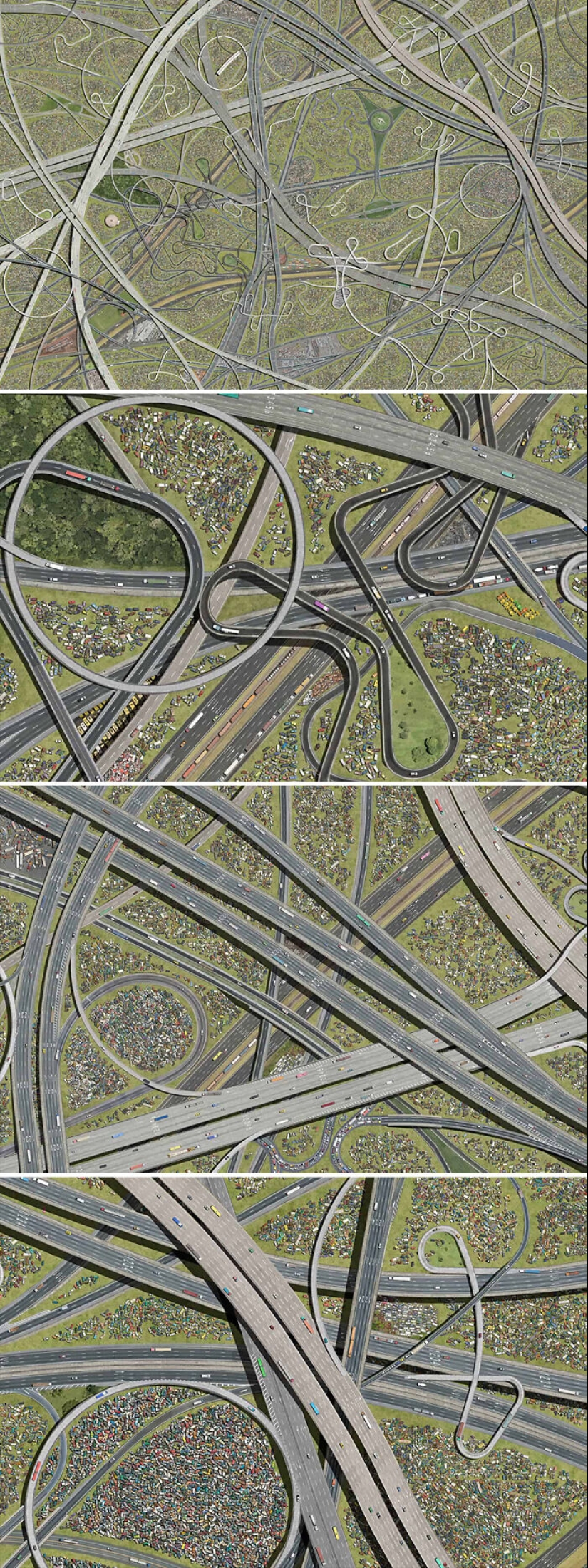 17 impresionantes tomas aéreas de este artista revelan la escala monumental del impacto humano