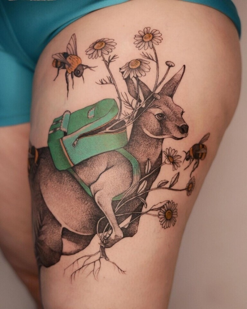 20 hippie tattoos by tattoo artist Dzo Lamka from Poland