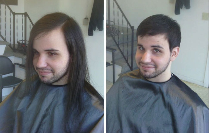 20 photos of people before and after they cut his long hair 20 photos of people before and after they cut his long hair