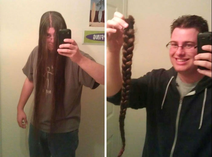 20 photos of people before and after they cut his long hair 20 photos of people before and after they cut his long hair