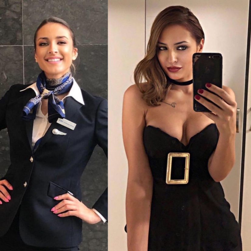 20 pictures of hot stewardesses in uniform and without, after seeing that you'll love planes