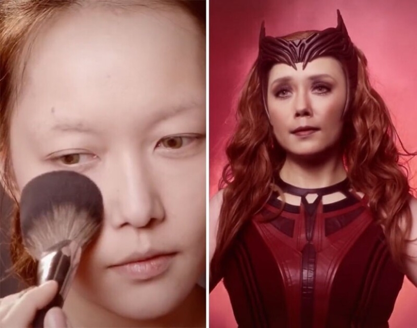 20 transformaciones increíbles: una mujer china se convierte en estrellas con la ayuda de maquillaje