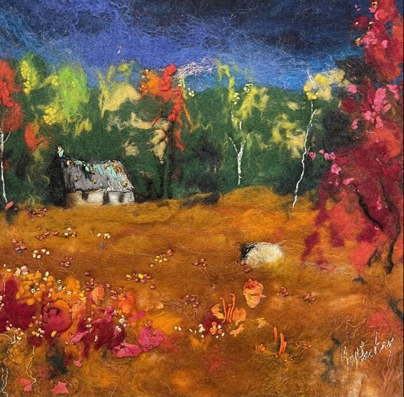 22 Incredible Artworks Of Various Scenery Felted By This Artist