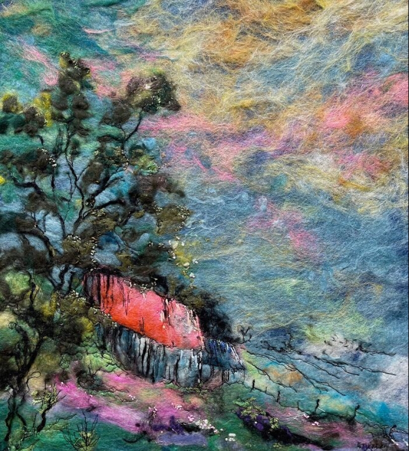 22 Incredible Artworks Of Various Scenery Felted By This Artist