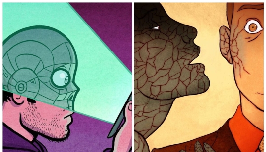 22 provocative drawings showing the dark side of society