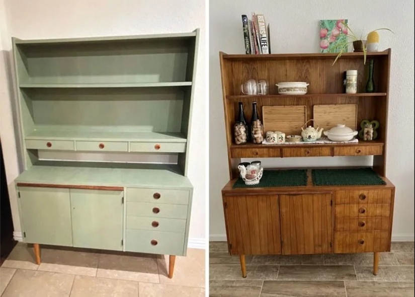 22 times beautiful wooden furniture was ruined by paint, but then restored