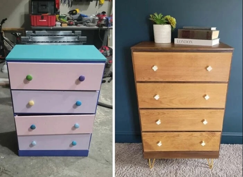 22 times beautiful wooden furniture was ruined by paint, but then restored