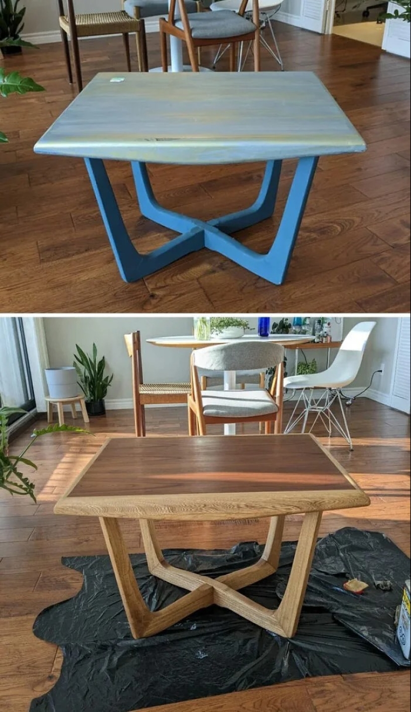 22 times beautiful wooden furniture was ruined by paint, but then restored