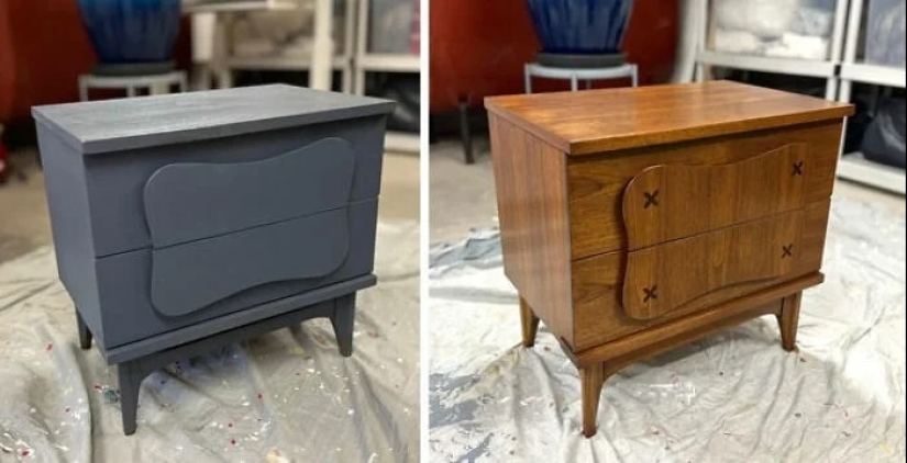 22 veces hermosos muebles de madera fueron arruinados por la pintura, pero luego fueron restaurados 22 veces hermosos muebles de madera fueron arruinados por la pintura, pero luego fueron restaurados