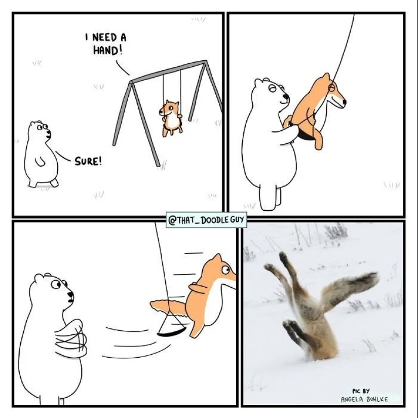 25 cute comics based on photo memes about animals