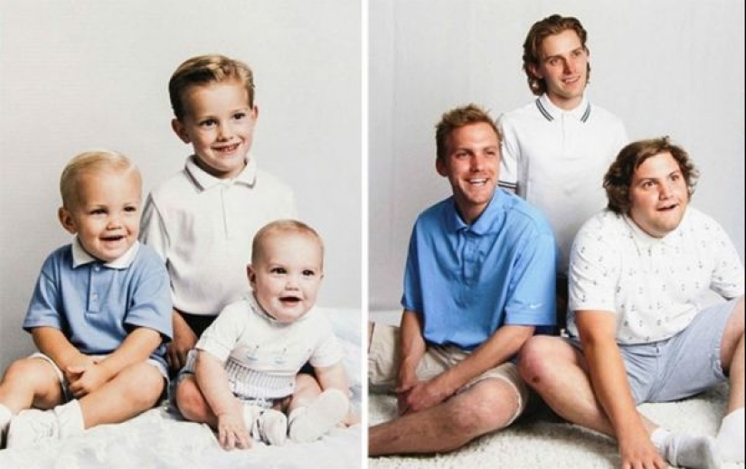 25 family photos that were recreated many years later 25 family photos that were recreated many years later