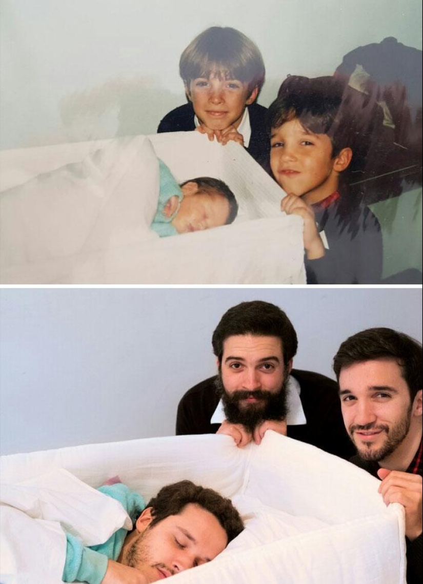 25 family photos that were recreated many years later 25 family photos that were recreated many years later