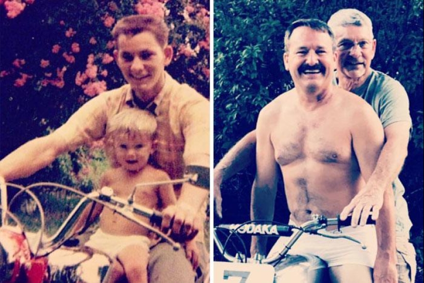 25 family photos that were recreated many years later 25 family photos that were recreated many years later