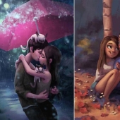 30 idyllic illustrations of love and affection that will warm your heart